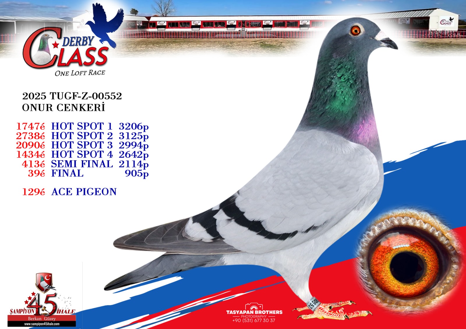 TUGF-Z-00552 FİNAL 39 ACE PİGEON 129 ONUR CENKERİ