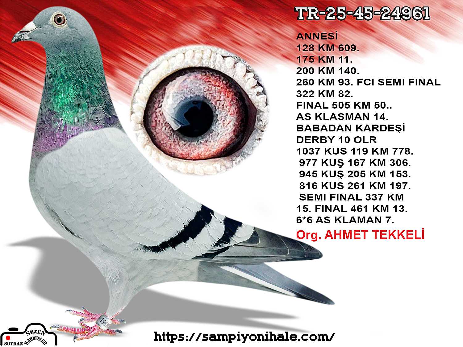 TR-25-45-24961 BABASININ KARDEŞİ DERBY 16 AS KLASMAN ŞAMPİYONU